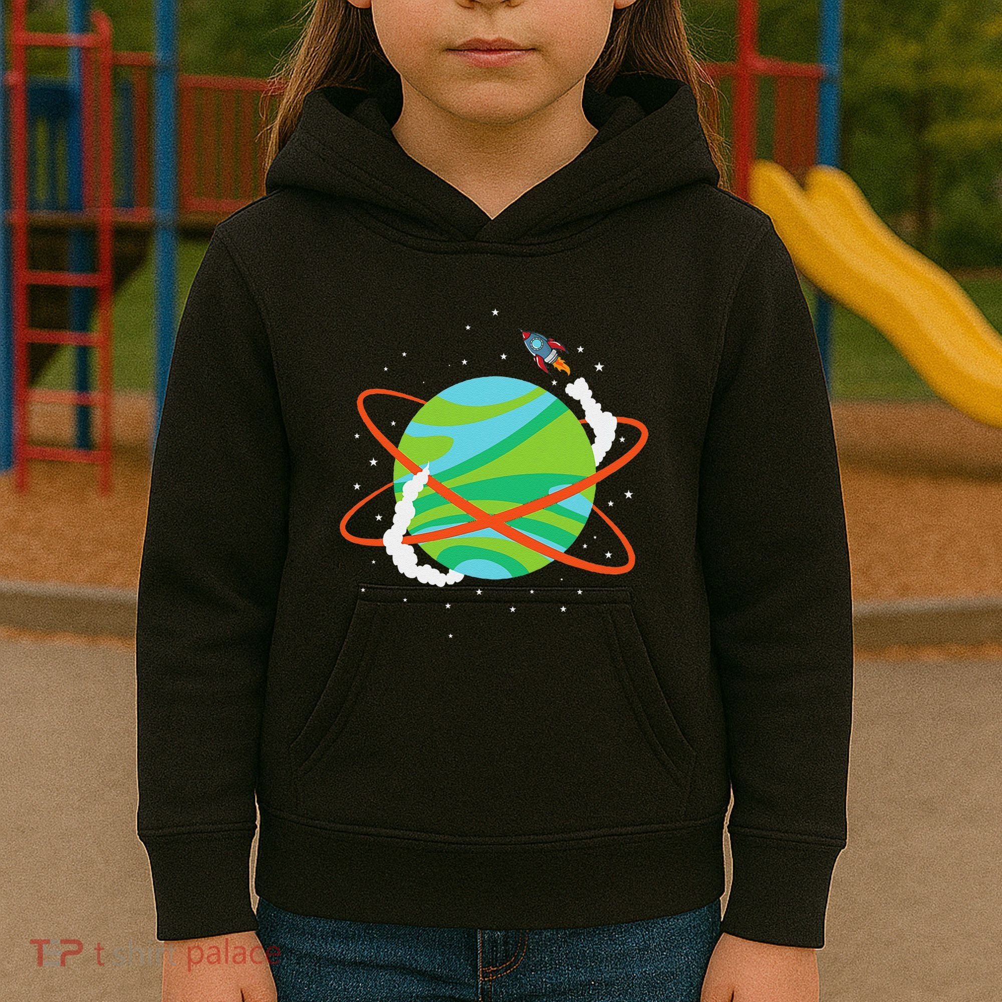 Spacecraft Approaching A Distant Exoplanet Kids Hoodie