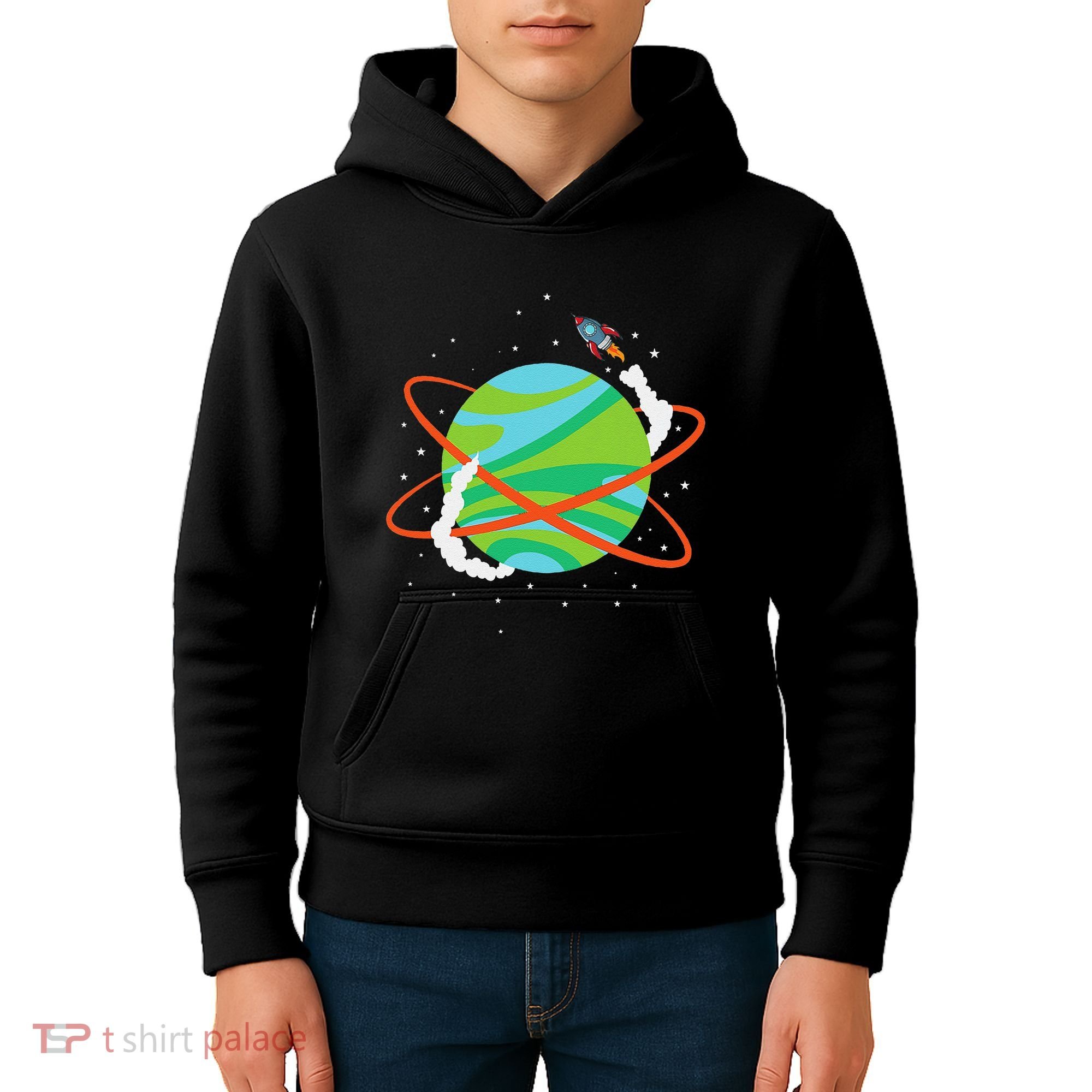 Spacecraft Approaching A Distant Exoplanet Kids Hoodie
