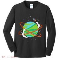 Spacecraft Approaching A Distant Exoplanet Kids Long Sleeve Shirt thumb 0