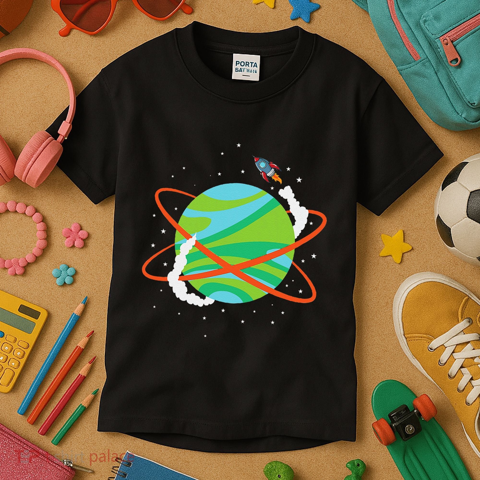 Spacecraft Approaching A Distant Exoplanet Kids T-Shirt