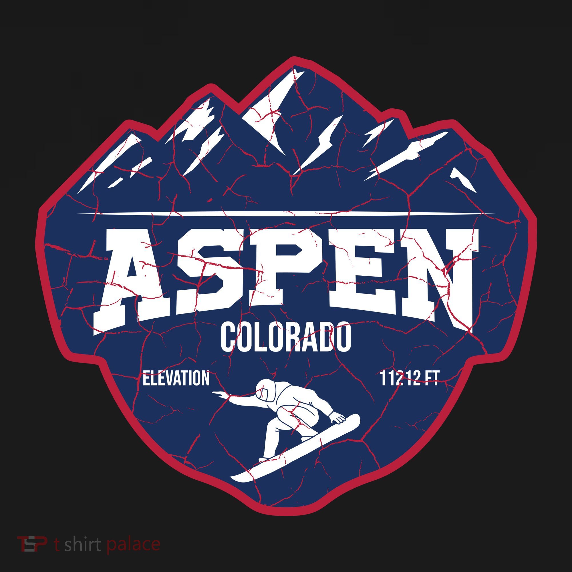 Ski At Aspen Colorado Grunge Style T-Shirt