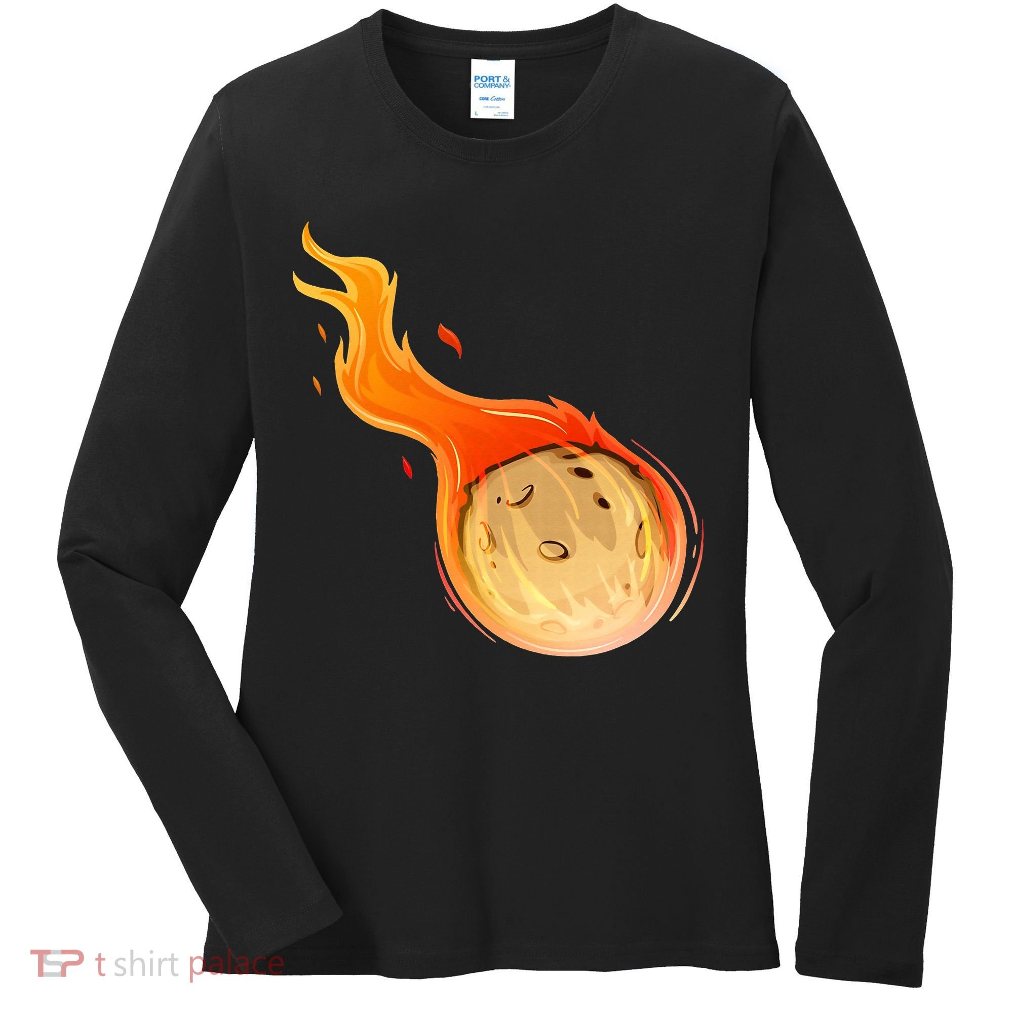 Stone Asteroid Belt Meteorite Flying Space Rock Astronomy Women's Long Sleeve Shirt