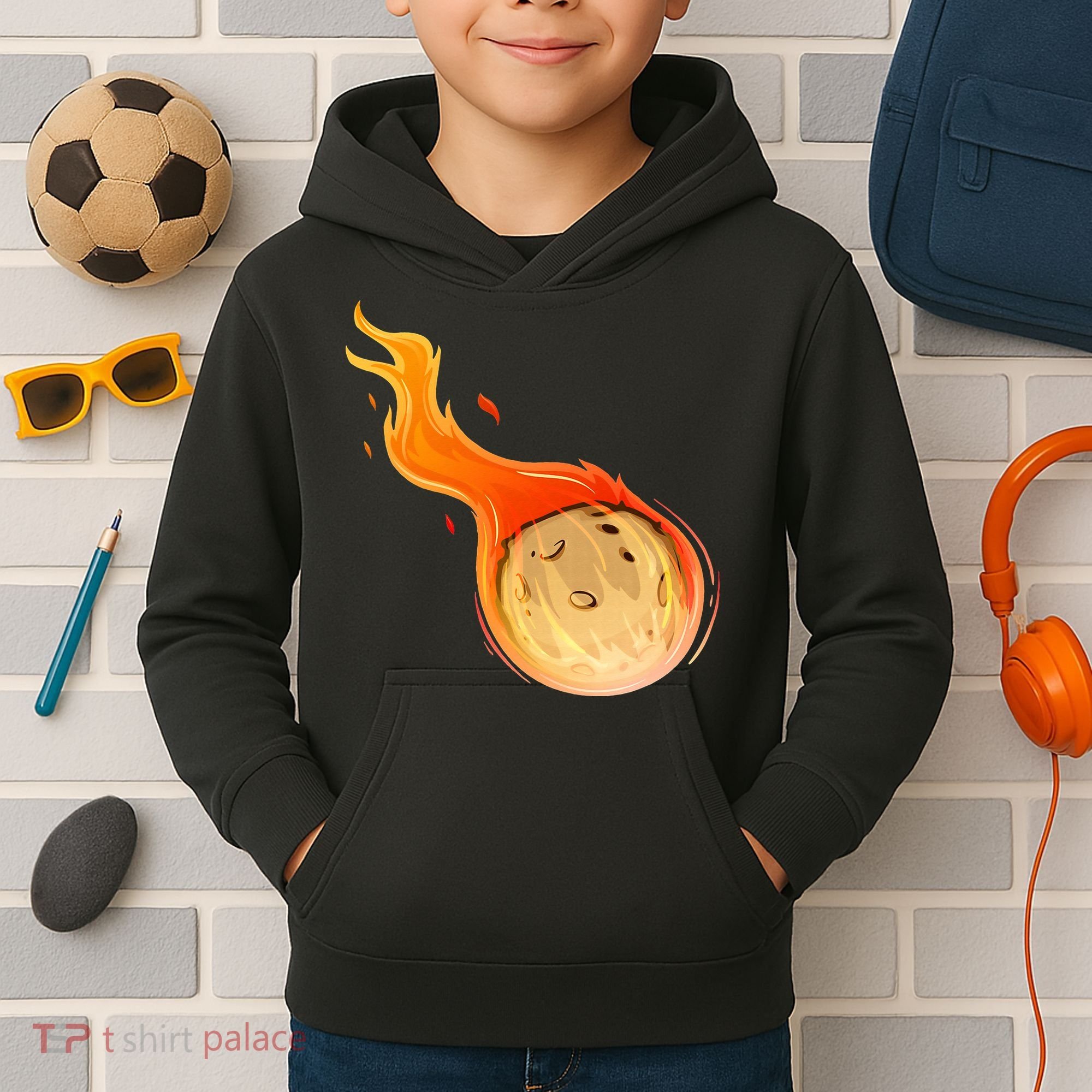 Stone Asteroid Belt Meteorite Flying Space Rock Astronomy Kids Hoodie