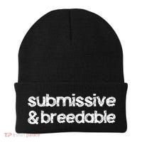 Submissive and Breedable Funny Saying Beanie thumb 0
