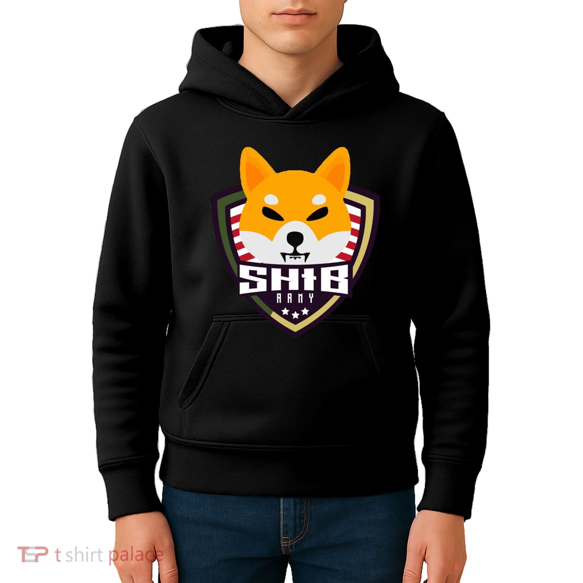 Shiba Army Badge Crest Kids Hoodie