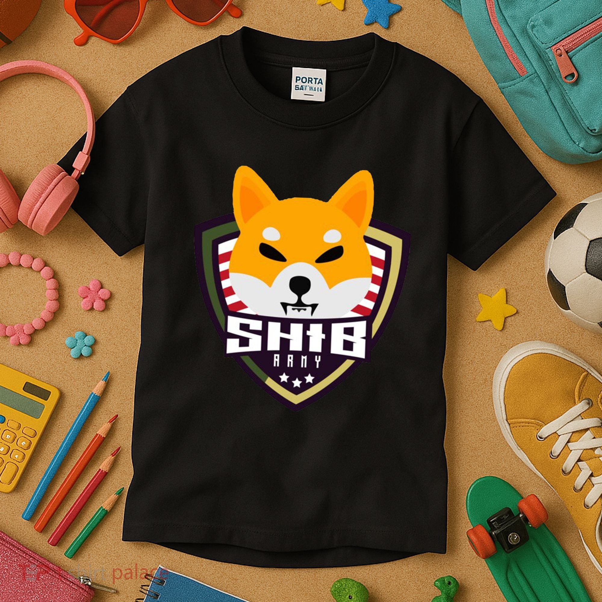 Shiba Army Badge Crest Kids T-Shirt