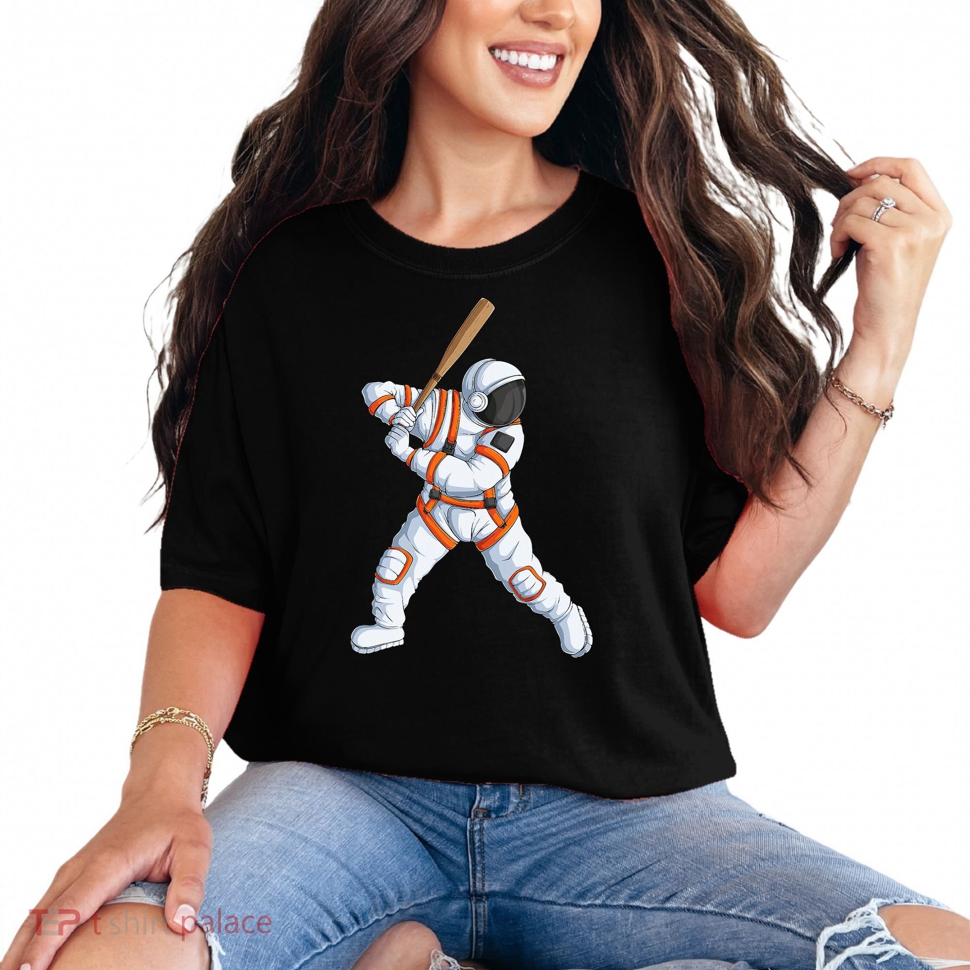 Space Astronaut Baseball Funny Baseball Player Comfort Colors T-Shirt