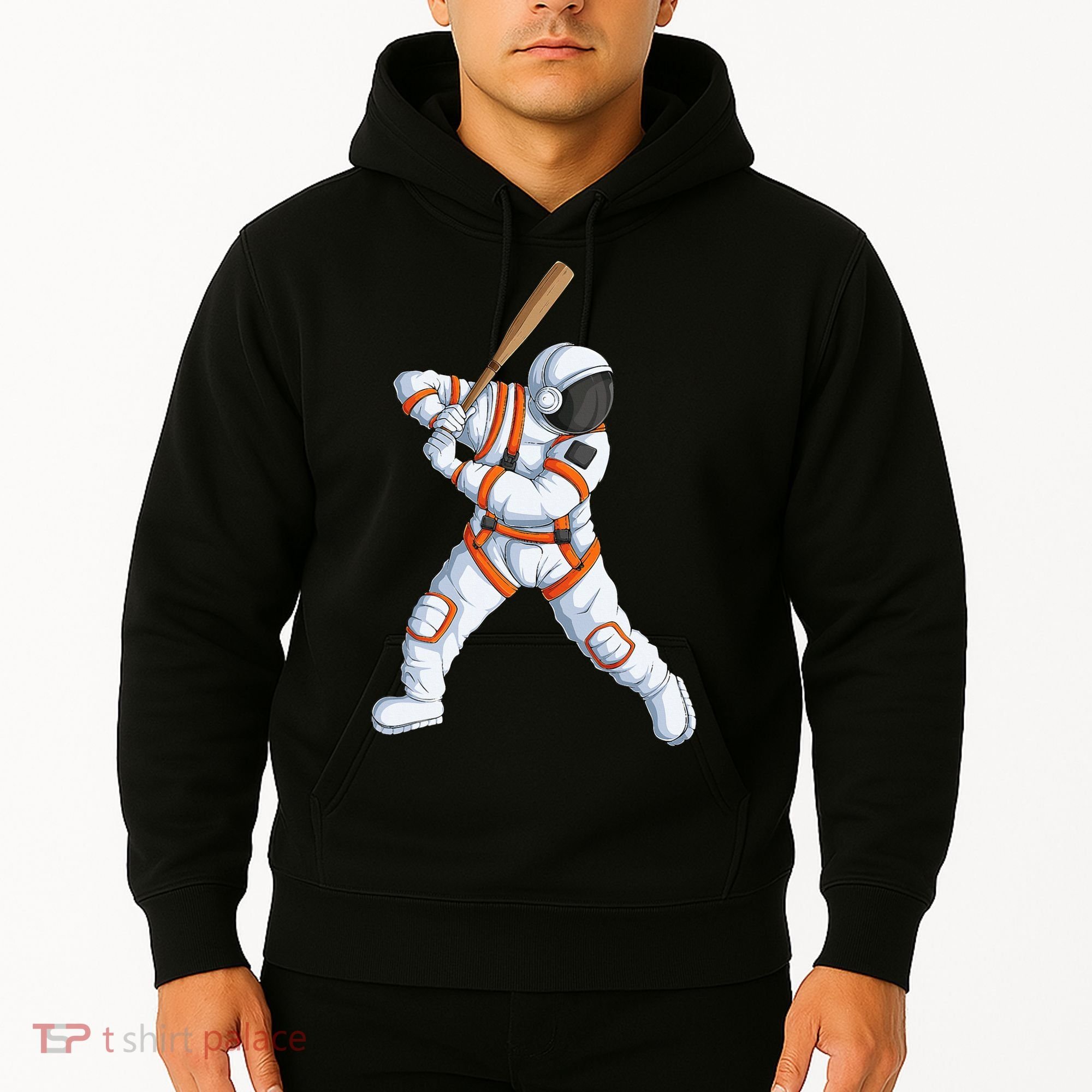 Space Astronaut Baseball Funny Baseball Player Hoodie