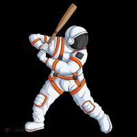 Space Astronaut Baseball Funny Baseball Player Hoodie thumb 7