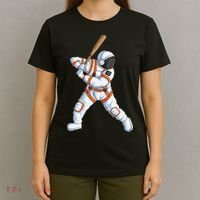 Space Astronaut Baseball Funny Baseball Player T-Shirt thumb 4
