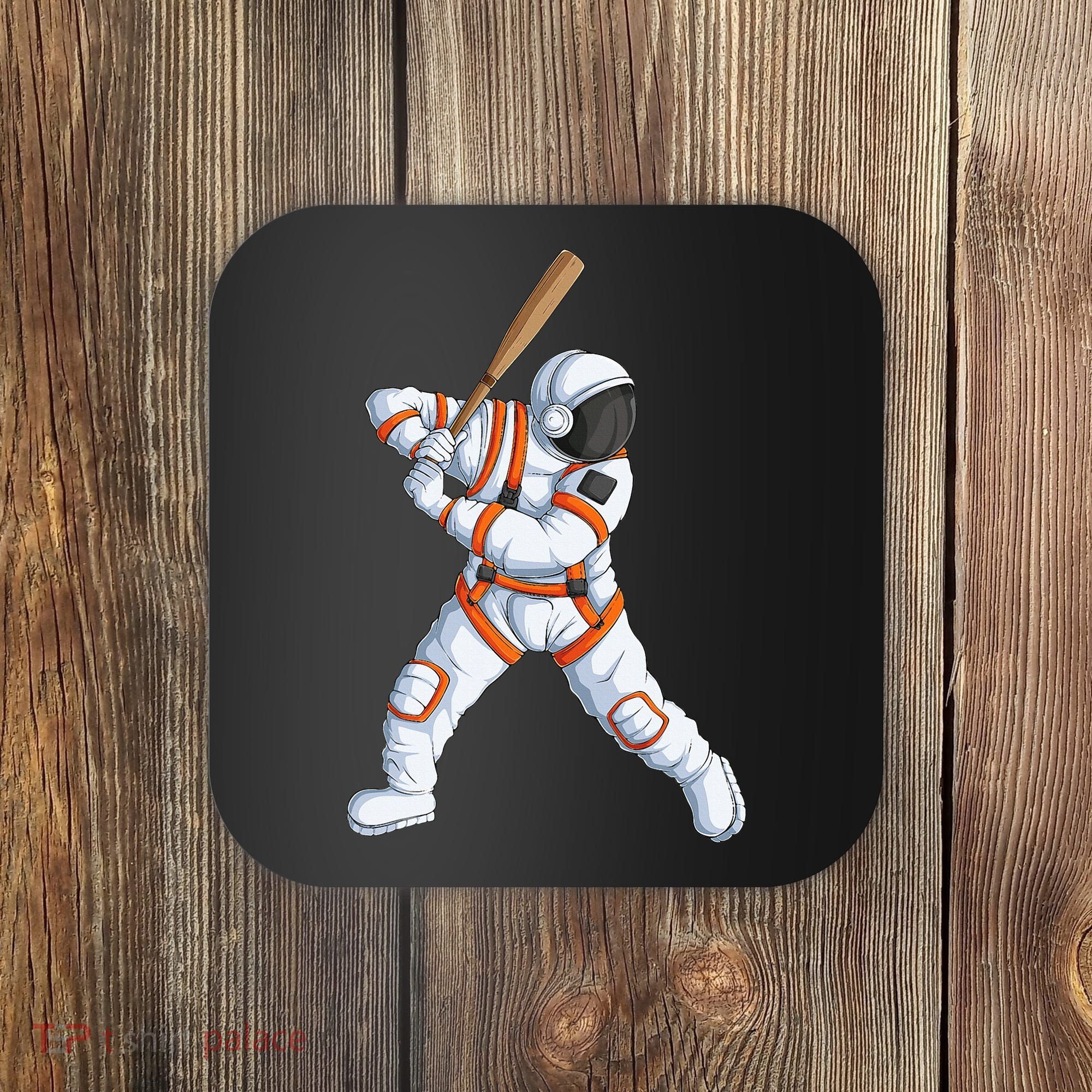 Space Astronaut Baseball Funny Baseball Player Coaster