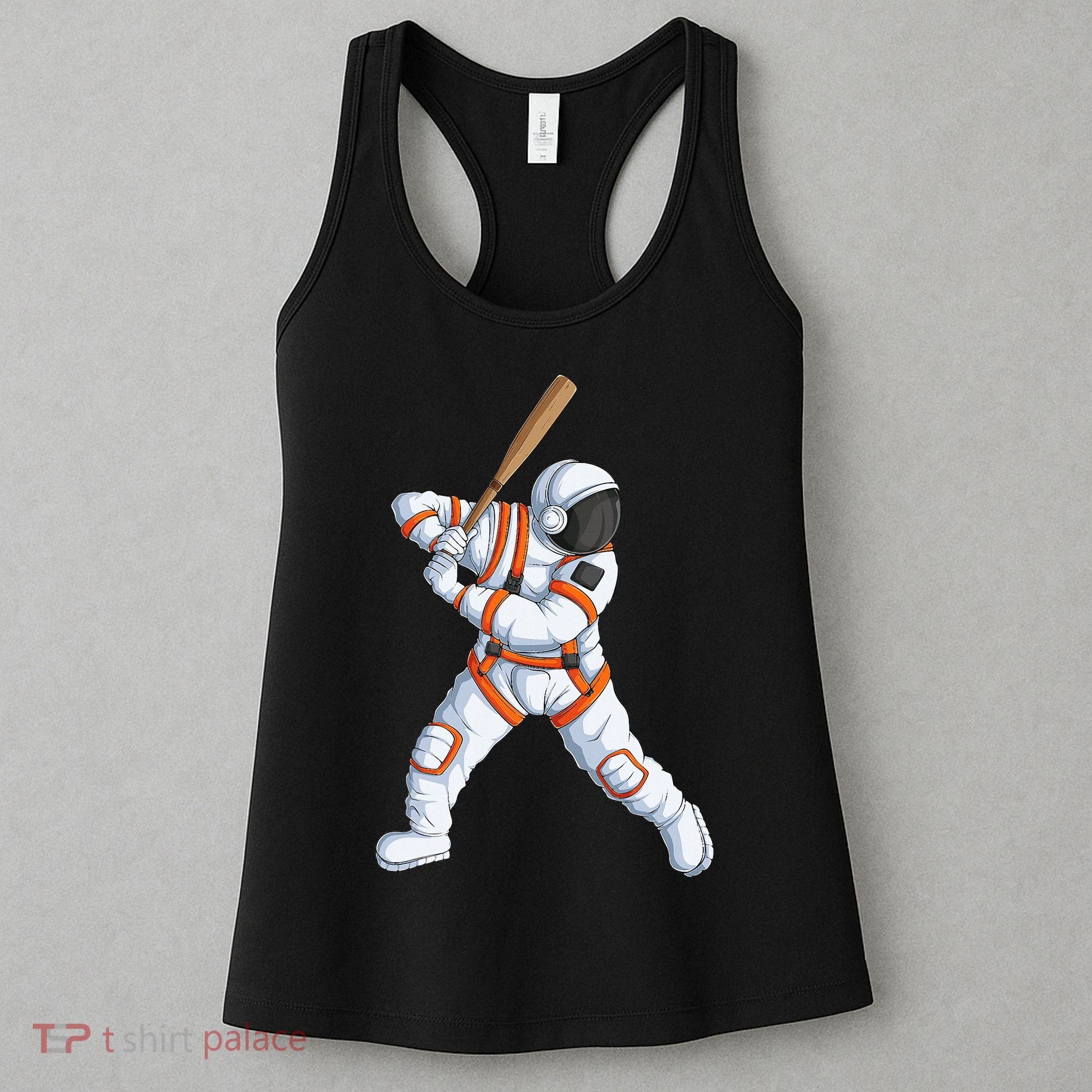Space Astronaut Baseball Funny Baseball Player Women's Tank Top