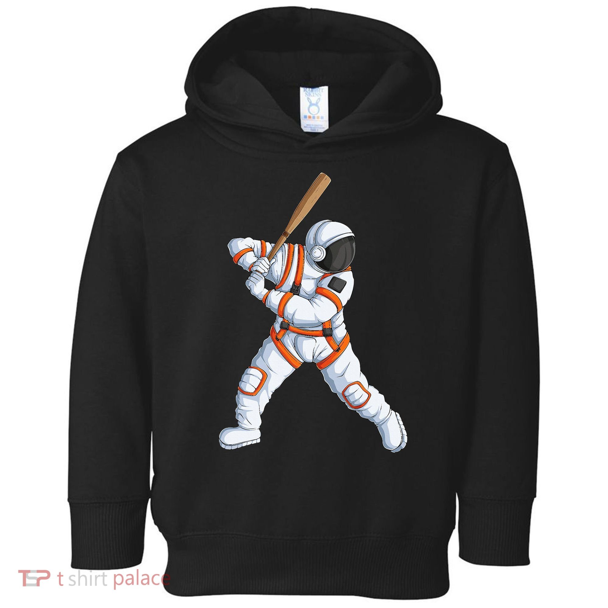Space Astronaut Baseball Funny Baseball Player Toddler Hoodie