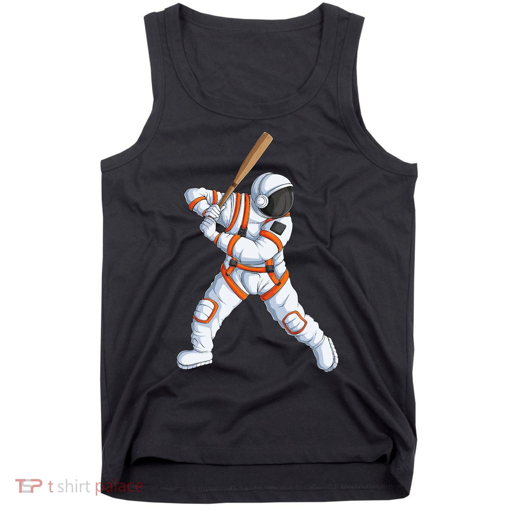 Space Astronaut Baseball Funny Baseball Player Tank Top