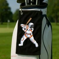 Space Astronaut Baseball Funny Baseball Player Golf Towel thumb 2