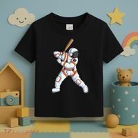 Space Astronaut Baseball Funny Baseball Player Toddler T-Shirt thumb 3