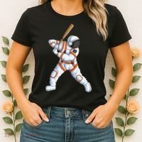 Space Astronaut Baseball Funny Baseball Player Women's T-Shirt thumb 2