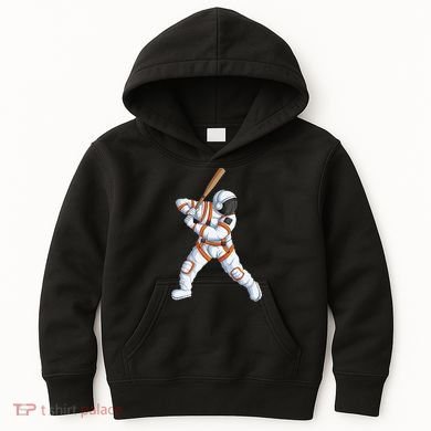 Space Astronaut Baseball Funny Baseball Player Kids Hoodie