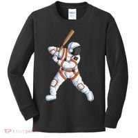Space Astronaut Baseball Funny Baseball Player Kids Long Sleeve Shirt thumb 0