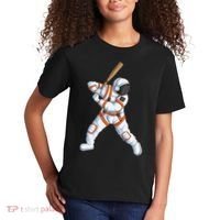 Space Astronaut Baseball Funny Baseball Player Kids T-Shirt thumb 2