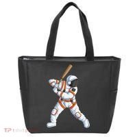 Space Astronaut Baseball Funny Baseball Player Tote Bag thumb 0