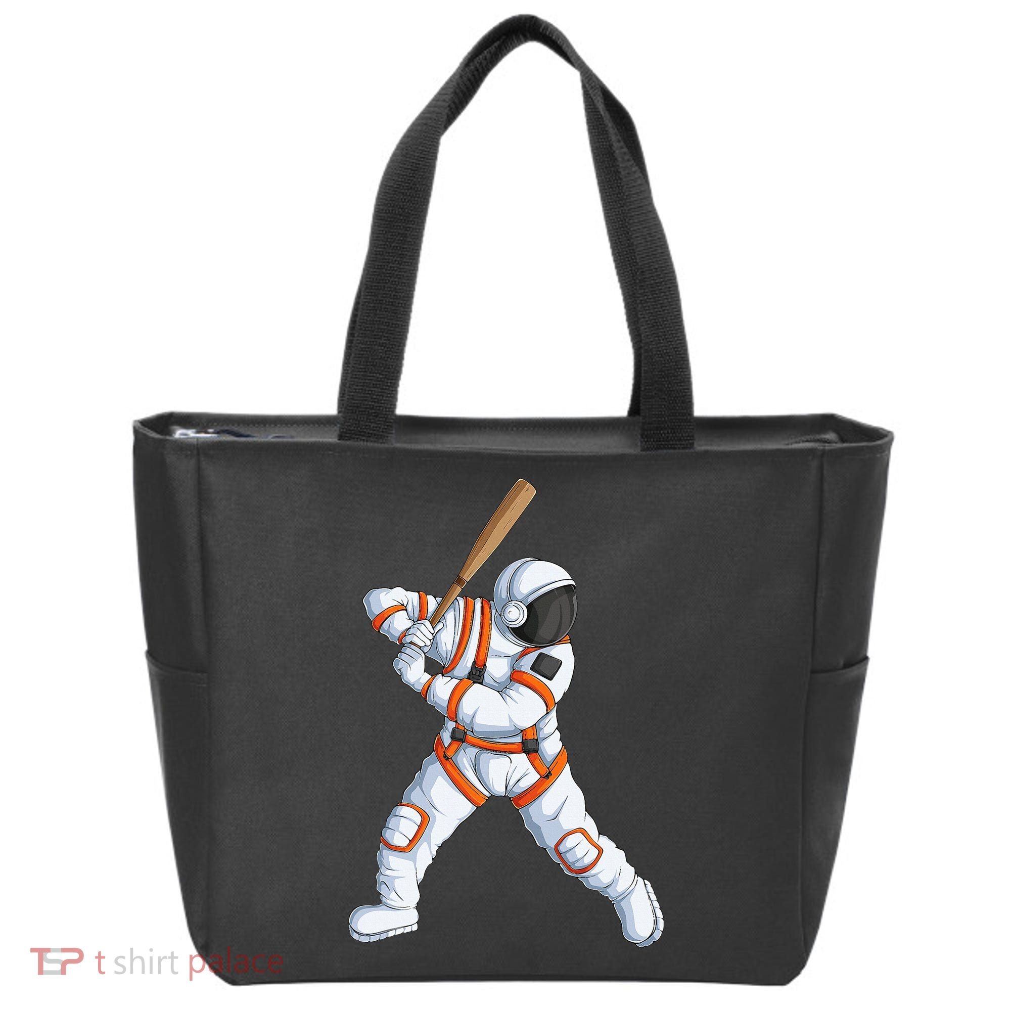 Space Astronaut Baseball Funny Baseball Player Tote Bag