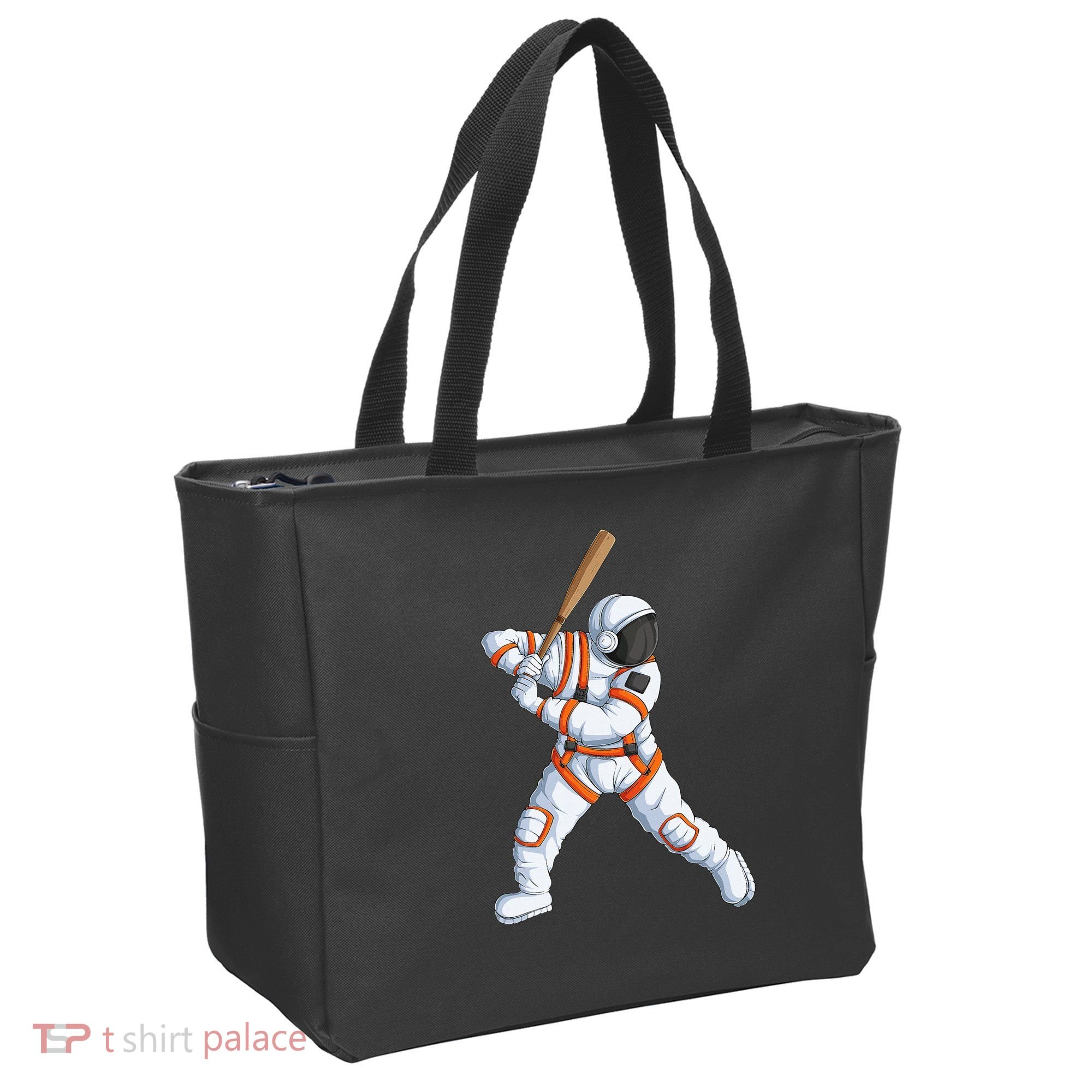 Space Astronaut Baseball Funny Baseball Player Tote Bag