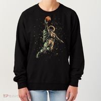 Space Astronaut Basketball Player Funny Women's Sweatshirt thumb 0