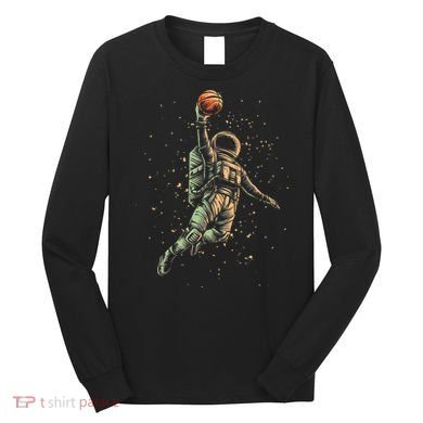 Space Astronaut Basketball Player Funny Long Sleeve Shirt