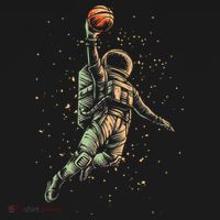 Space Astronaut Basketball Player Funny Apron thumb 3