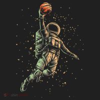 Space Astronaut Basketball Player Funny Beanie thumb 2