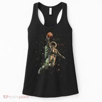 Space Astronaut Basketball Player Funny Women's Tank Top thumb 0