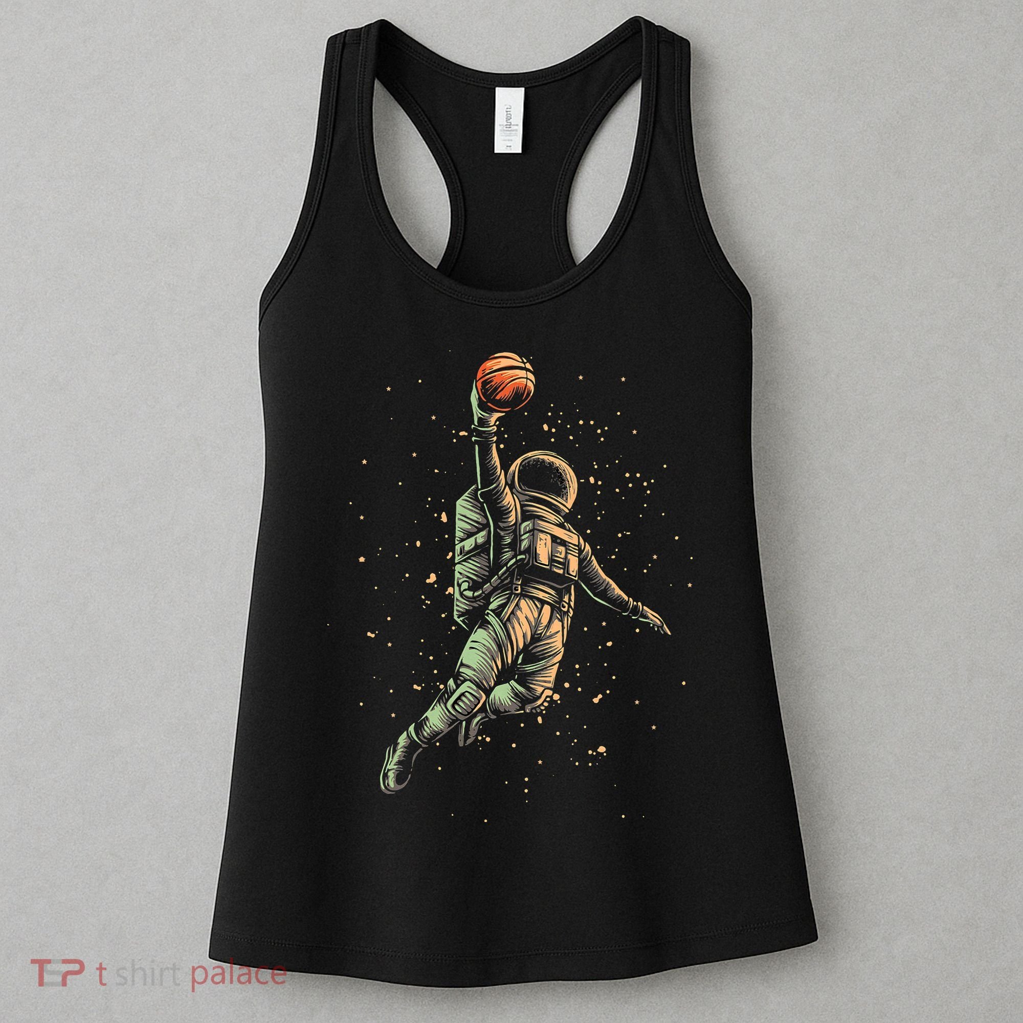 Space Astronaut Basketball Player Funny Women's Tank Top