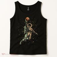 Space Astronaut Basketball Player Funny Tank Top thumb 2