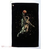 Space Astronaut Basketball Player Funny Golf Towel thumb 0