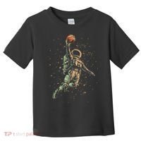 Space Astronaut Basketball Player Funny Toddler T-Shirt thumb 0