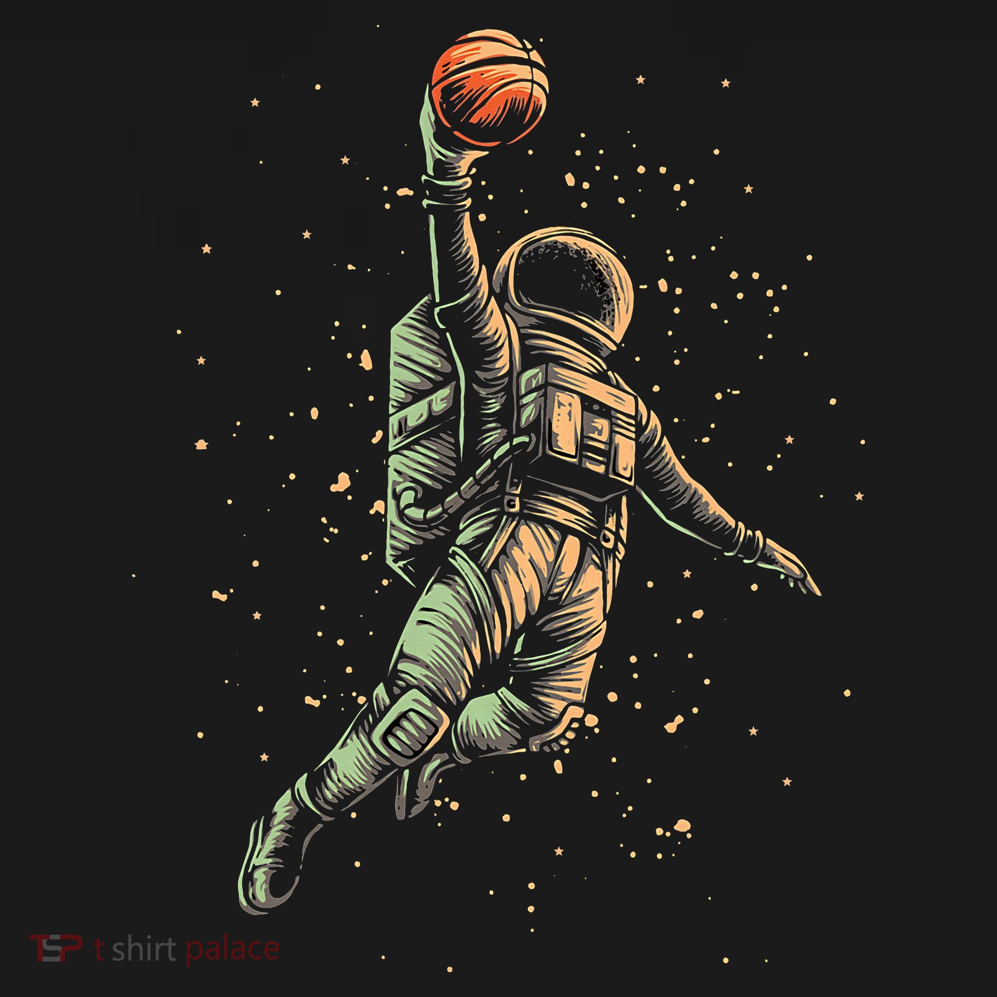 Space Astronaut Basketball Player Funny Women's T-Shirt