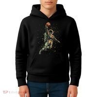 Space Astronaut Basketball Player Funny Kids Hoodie thumb 4