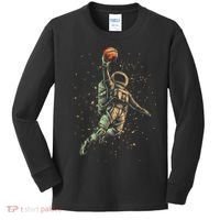 Space Astronaut Basketball Player Funny Kids Long Sleeve Shirt thumb 0