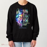 Suicide Awareness Be Kind Everyone Is Fighting A Battle Wolf Women's Sweatshirt thumb 0