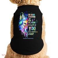 Suicide Awareness Be Kind Everyone Is Fighting A Battle Wolf Doggie Tank thumb 0