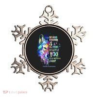 Suicide Awareness Be Kind Everyone Is Fighting A Battle Wolf Ornament thumb 0