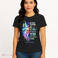 Suicide Awareness Be Kind Everyone Is Fighting A Battle Wolf Women's T-Shirt thumb 4