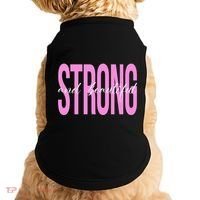 Strong And Beautiful Breast Cancer Awareness Doggie Tank thumb 0