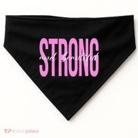 Strong And Beautiful Breast Cancer Awareness USA-Made Doggie Bandana thumb 0