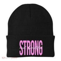 Strong And Beautiful Breast Cancer Awareness Beanie thumb 0