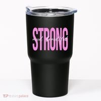 Strong And Beautiful Breast Cancer Awareness Tumbler thumb 0