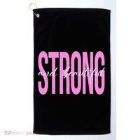 Strong And Beautiful Breast Cancer Awareness Golf Towel thumb 0