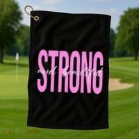 Strong And Beautiful Breast Cancer Awareness Golf Towel thumb 1