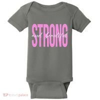 Strong And Beautiful Breast Cancer Awareness Baby Bodysuit thumb 0